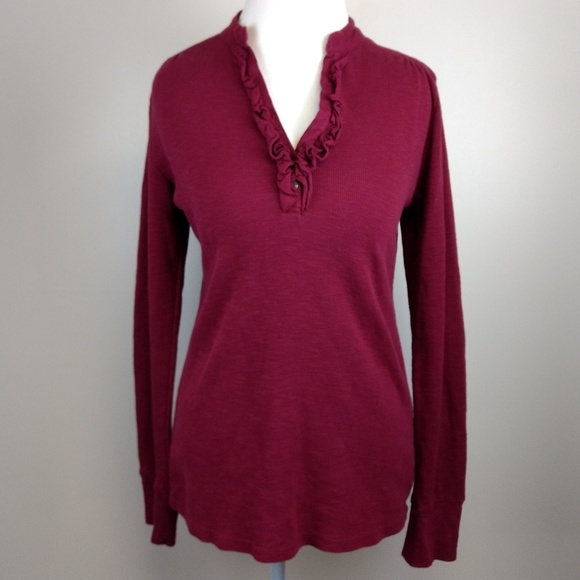 Polo Ralph Lauren Burgundy Long Sleeve Top XL - Picture 7 of 8